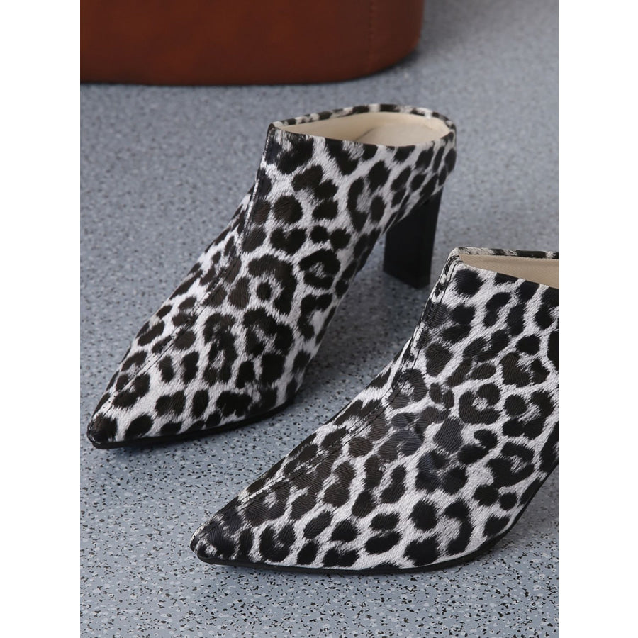 PU Leather Leopard Point Toe Pumps Apparel and Accessories