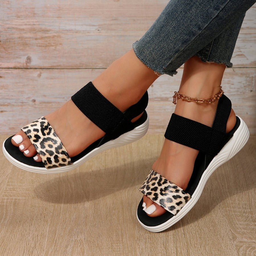 PU Leather Open Toe Low Heel Sandals Apparel and Accessories