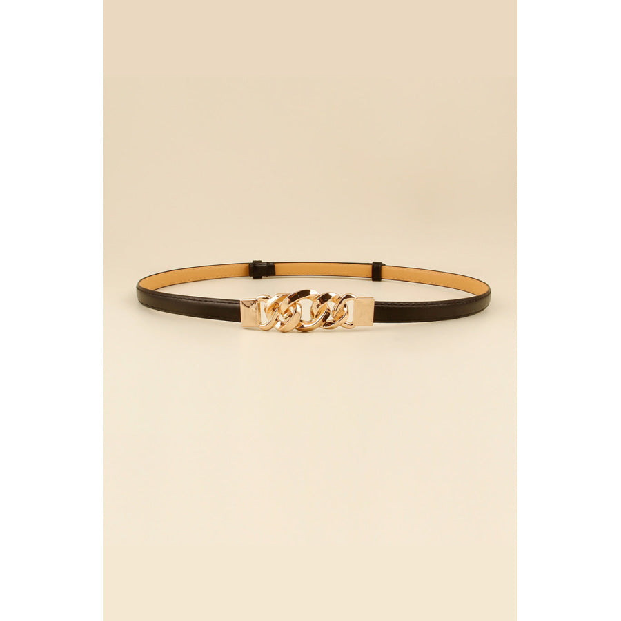 PU Skinny Belt Black / One Size