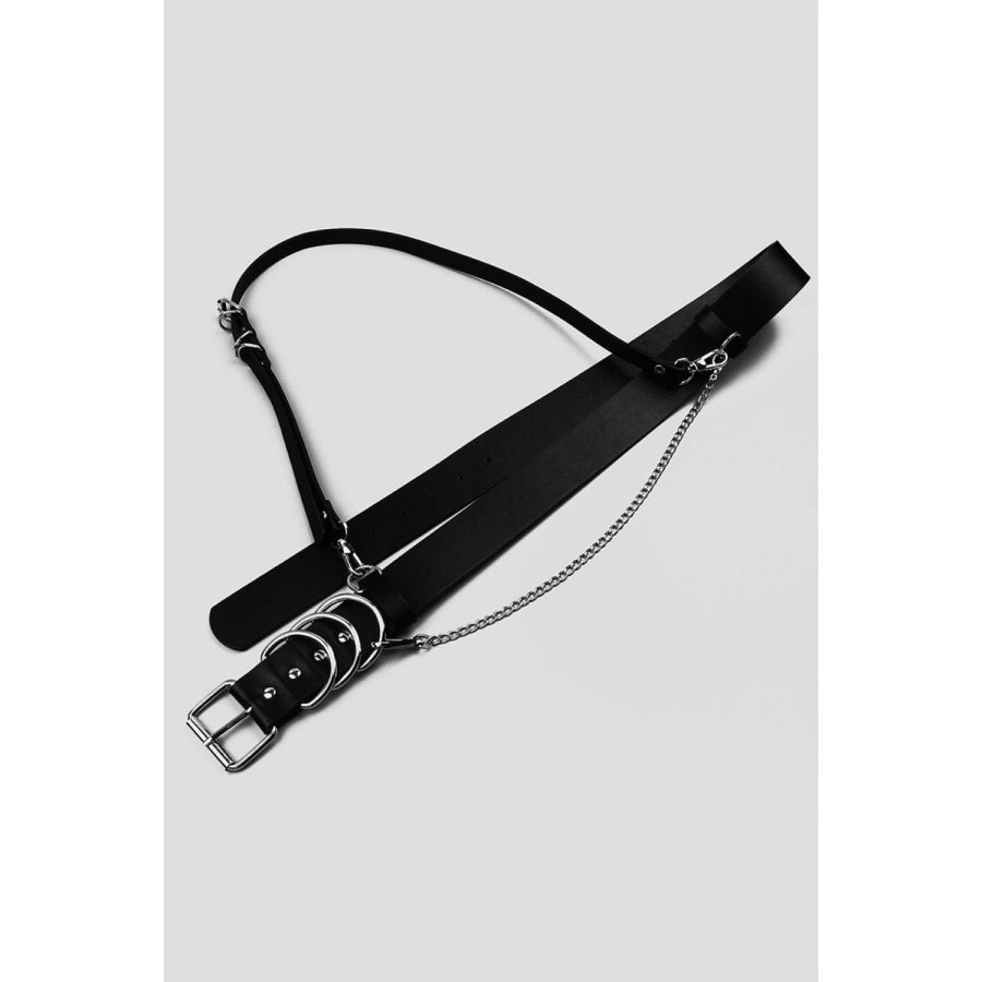 Punk PU Belt Black/Sliver / One Size