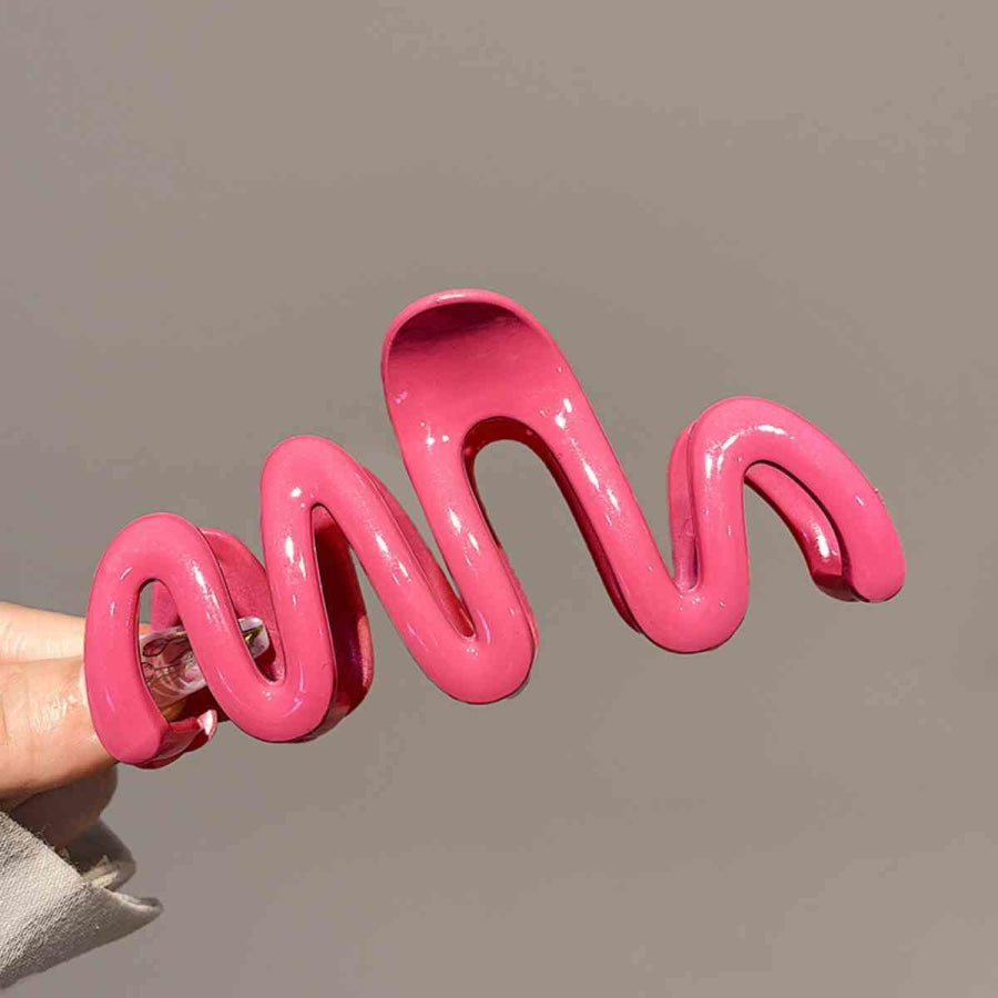 Resin Wave Hair Claw Clip Deep Rose / One Size Hair Claw