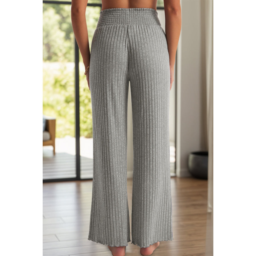 Ribbed High Waist Pants Apparel and Accessories