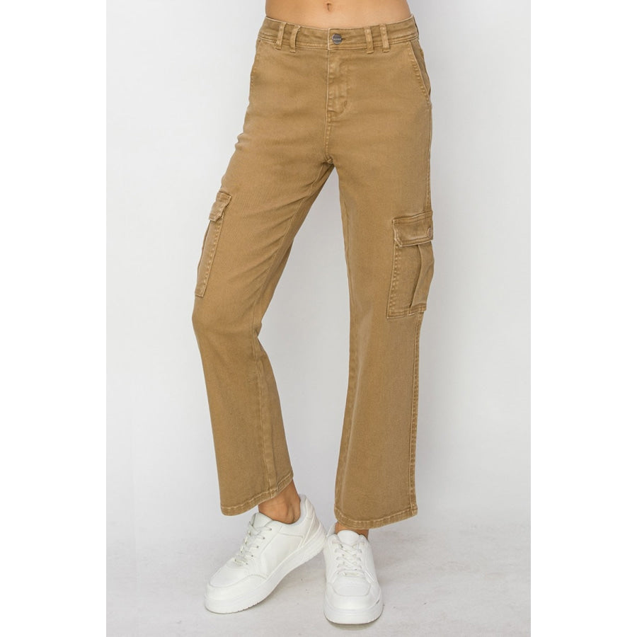 Risen Full Size High Rise Cargo Jeans Apparel and Accessories