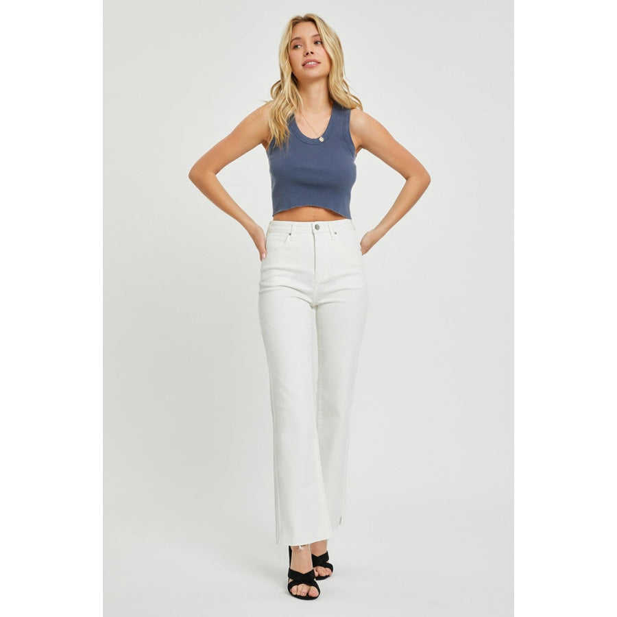 RISEN Full Size High Rise Tummy Control Straight Jeans Apparel and Accessories