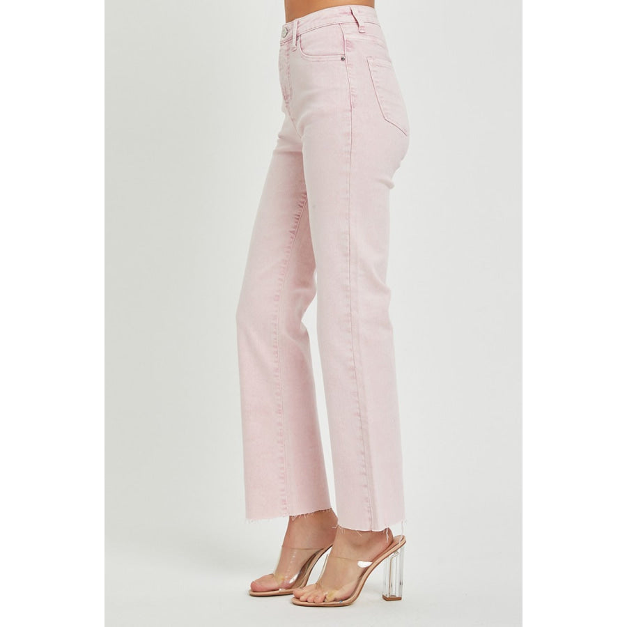 RISEN Full Size High Rise Tummy Control Straight Jeans Apparel and Accessories