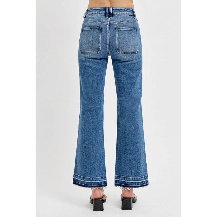 RISEN Full Size Raw Hem Ankle Bootcut Jeans Plus Size Apparel and Accessories