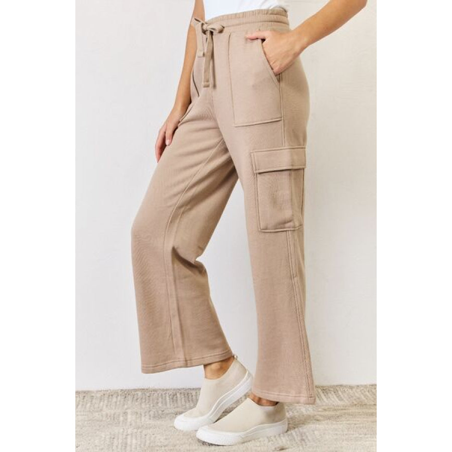 RISEN High Waist Cargo Wide Leg Pants Clothing