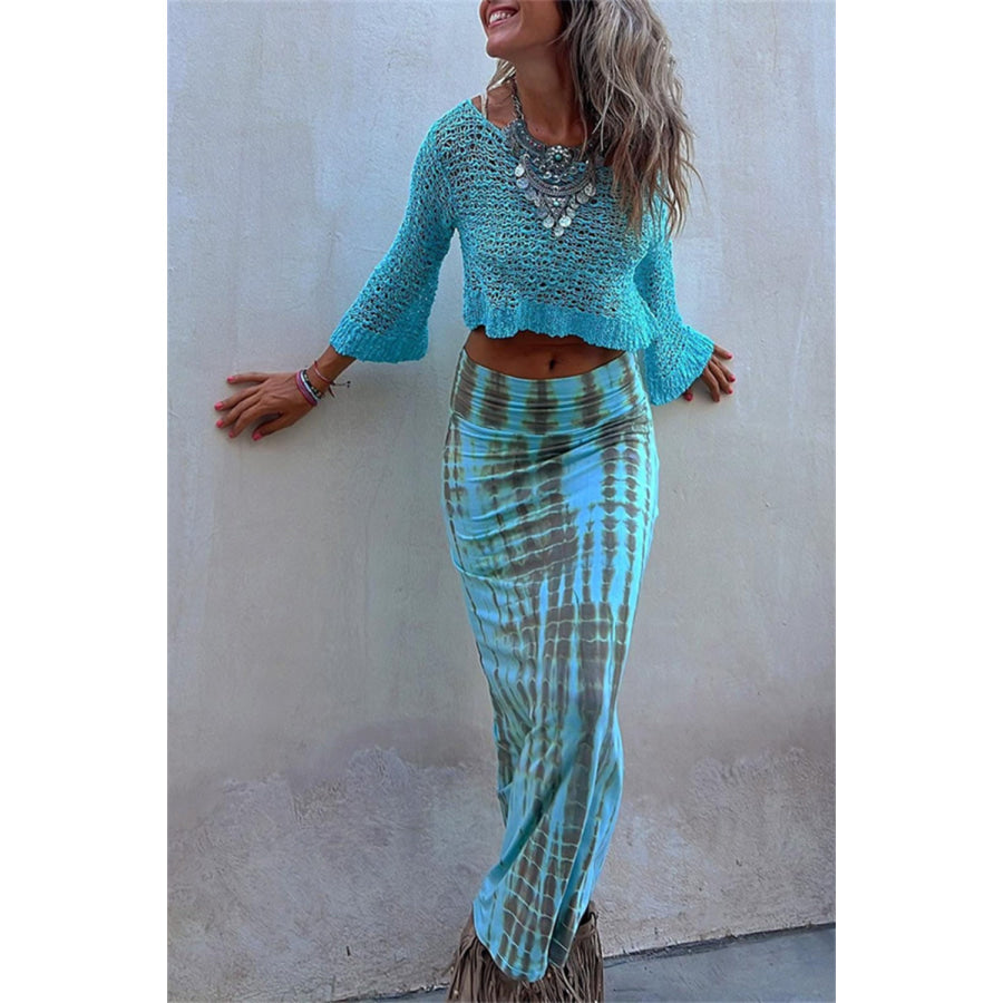 Round Neck Long Sleeve Knit Cover Up Apparel and Accessories