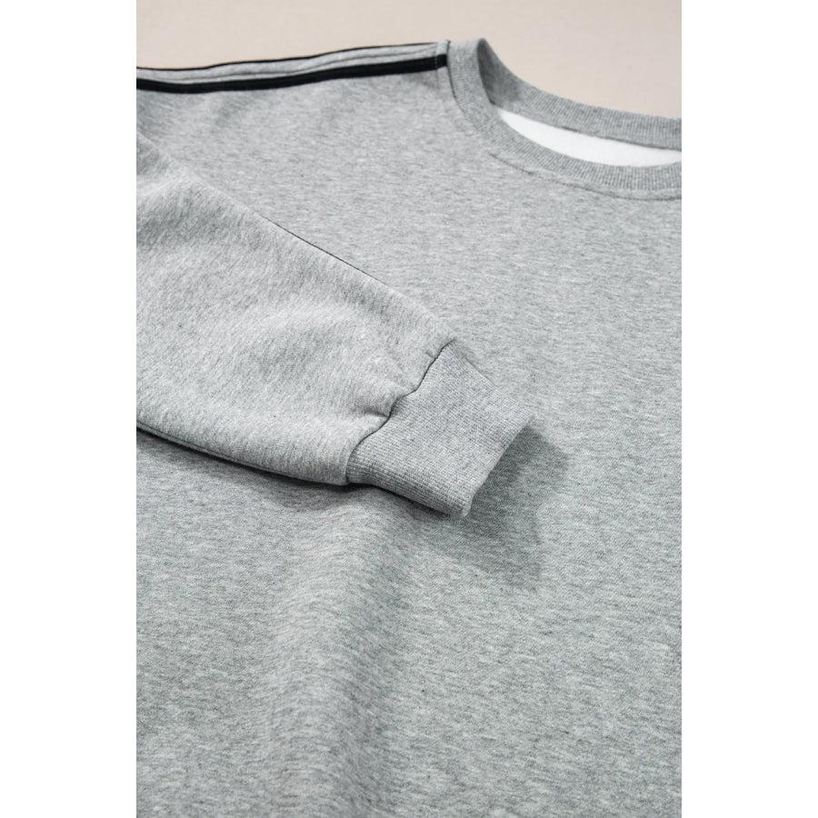 Round Neck Long Sleeve Top and Pants Active Set Apparel and Accessories