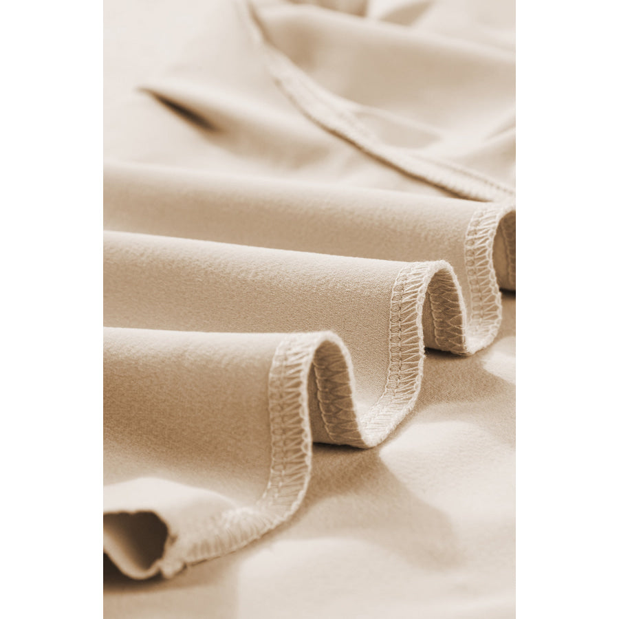 Round Neck Short Sleeve Top and Pants Set Apparel and Accessories