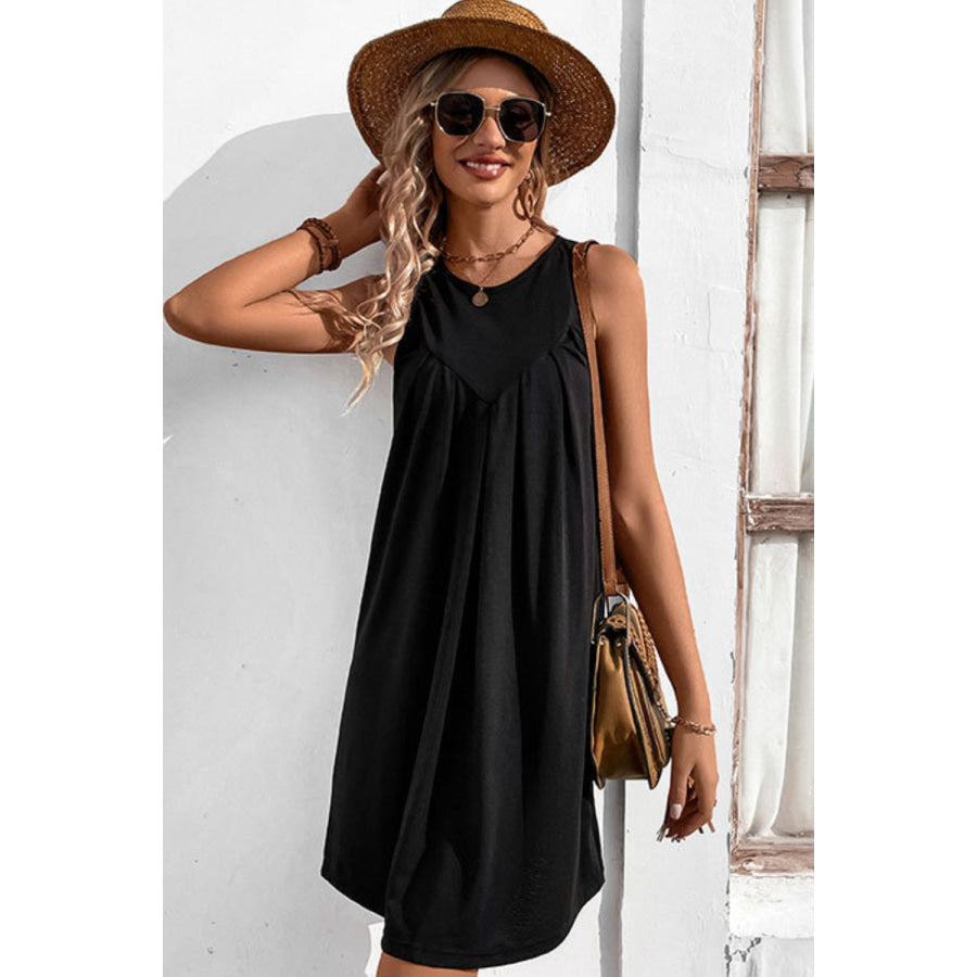 Round Neck Sleeveless Mini Dress