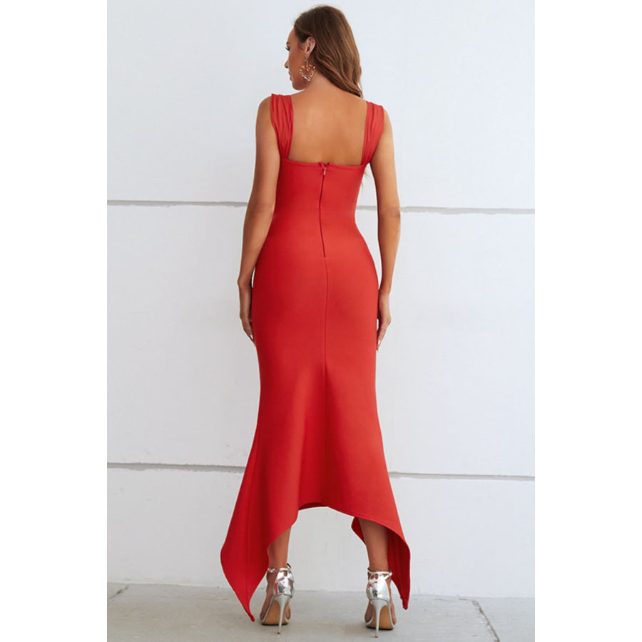 Ruched Sweetheart Neck Hem Detail Dress Scarlett / S