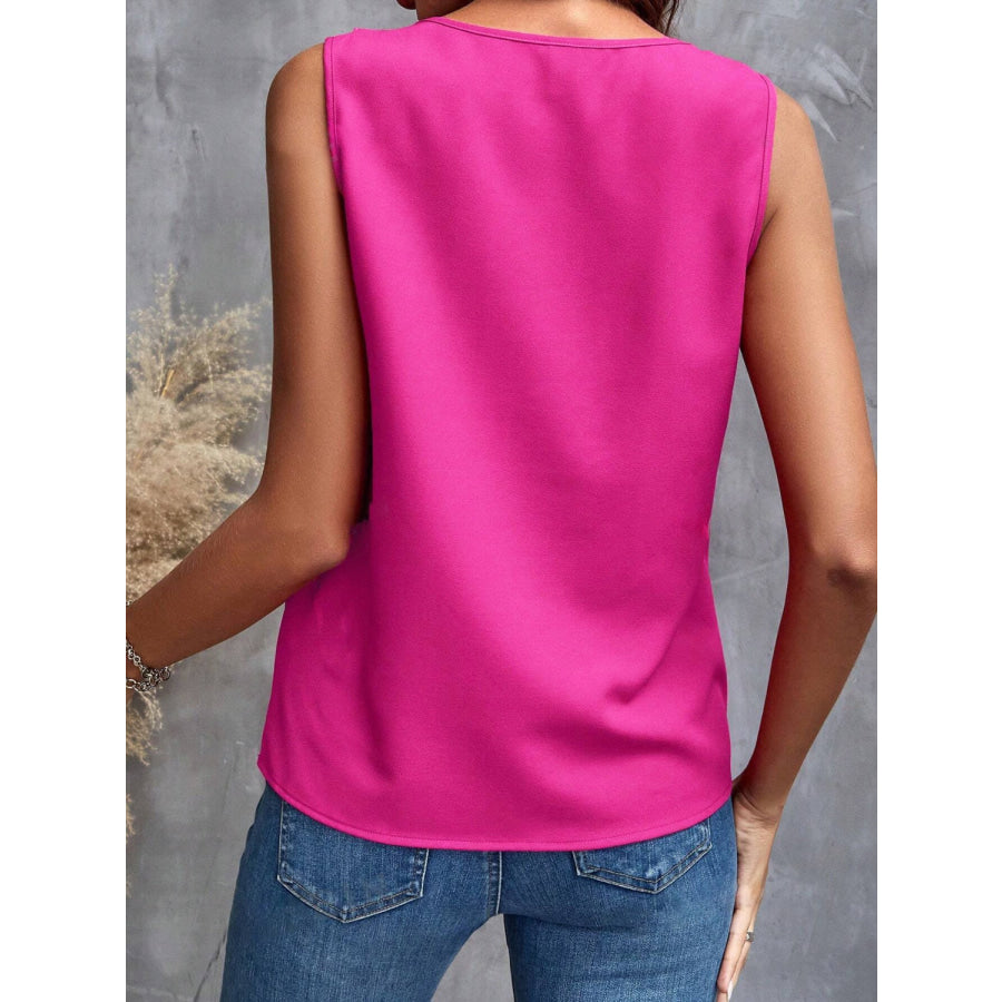 Ruffled V-Neck Tank Apparel and Accessories