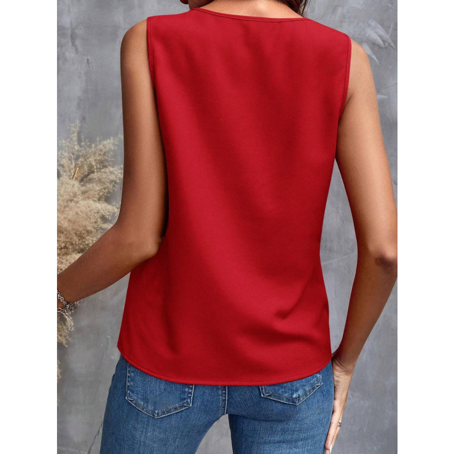 Ruffled V-Neck Tank Apparel and Accessories