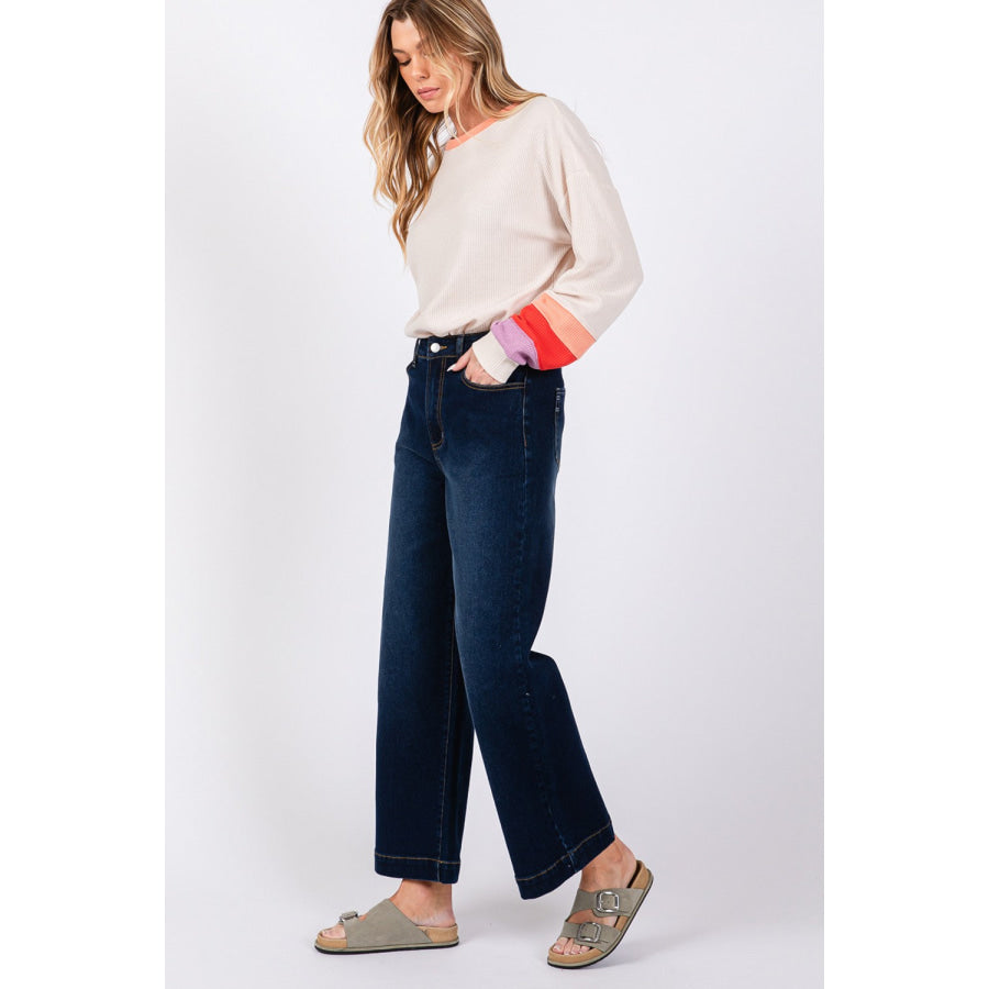 SAGE + FIG High Waist Wide Leg Jeans Apparel and Accessories