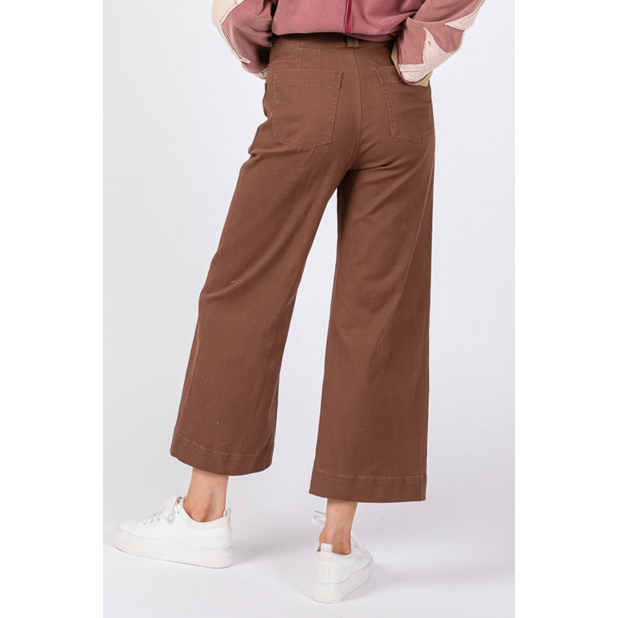 SAGE + FIG Wide Leg Cropped Pants Apparel and Accessories