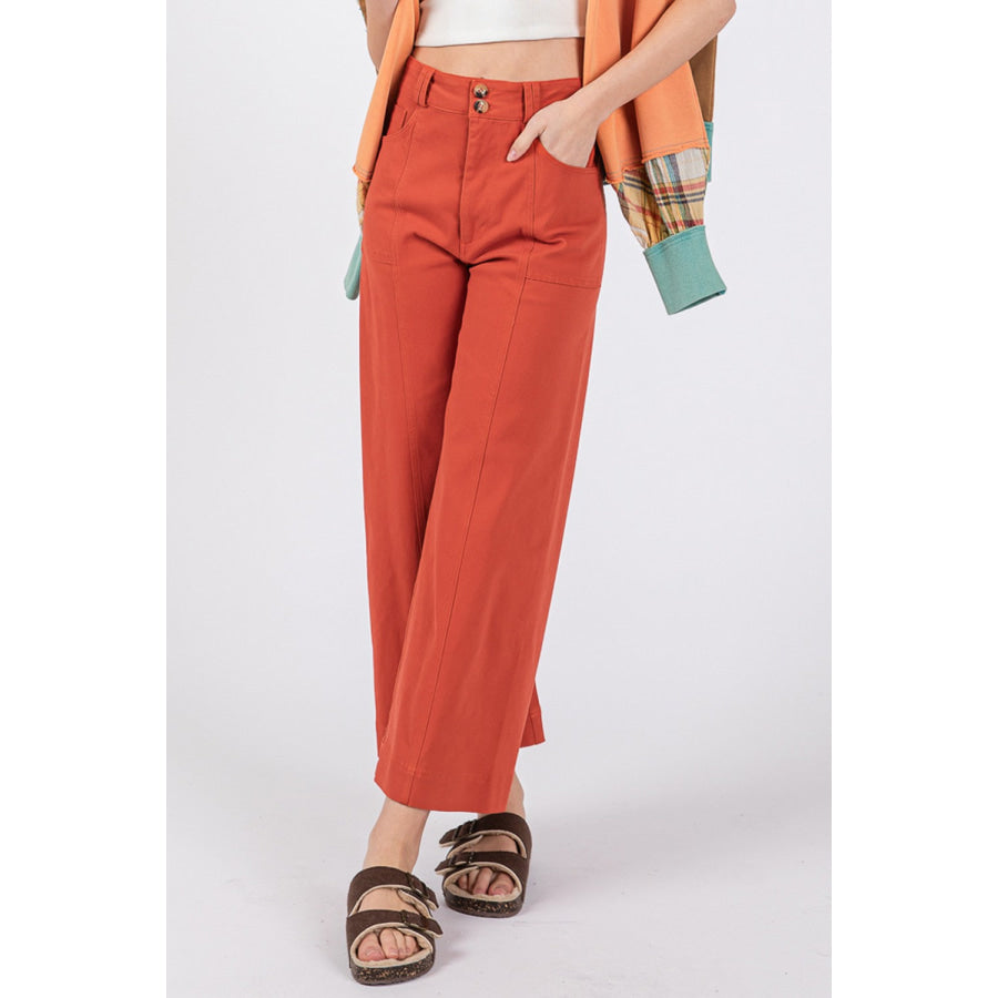 SAGE + FIG Wide Leg Cropped Pants Apparel and Accessories