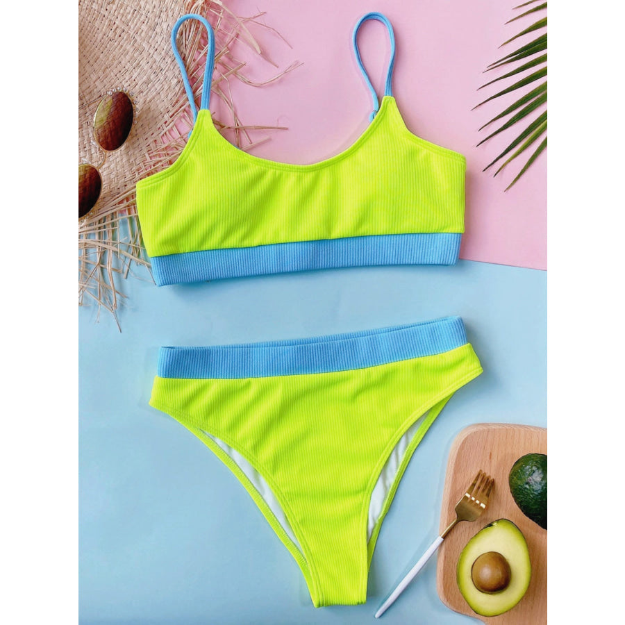 Scoop Neck Spaghetti Strap Two-Piece Swim Set Apparel and Accessories