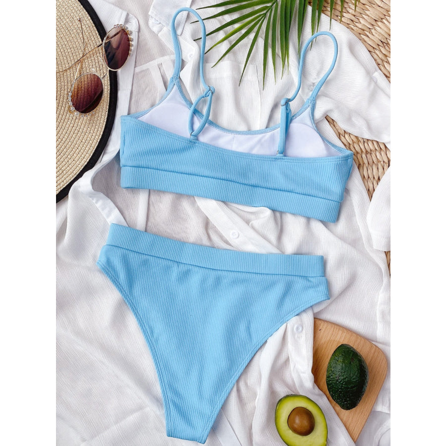 Scoop Neck Spaghetti Strap Two-Piece Swim Set Apparel and Accessories