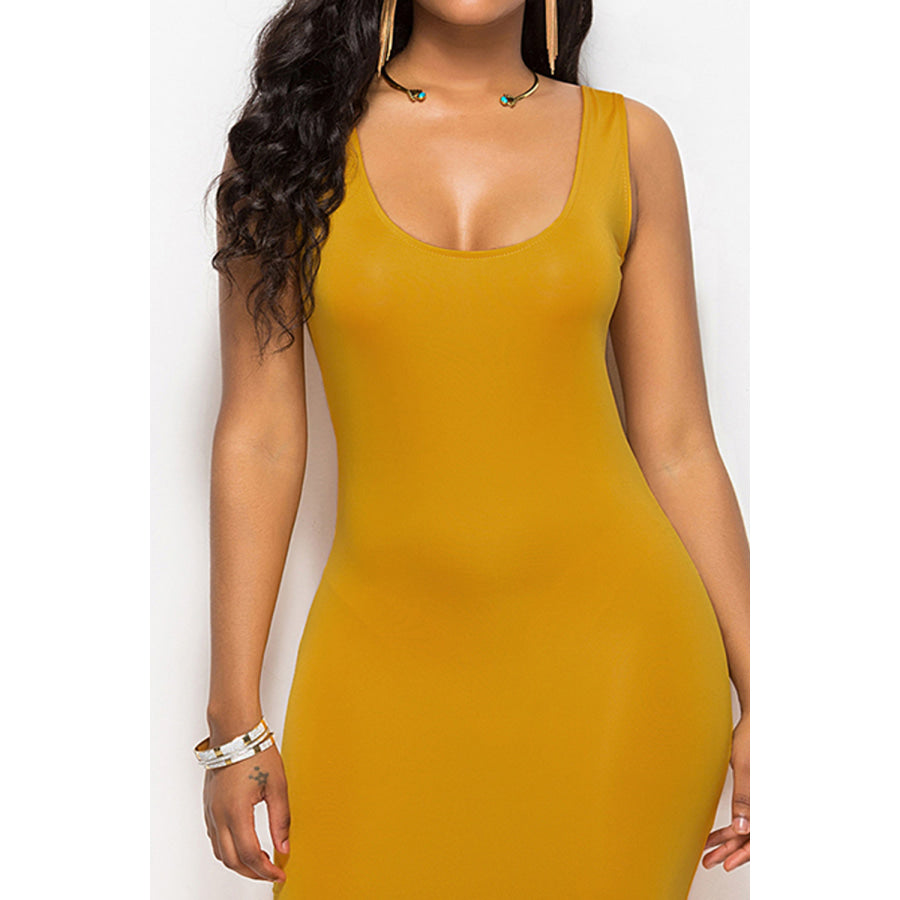 Scoop Neck Wide Strap Maxi Dress Apparel and Accessories