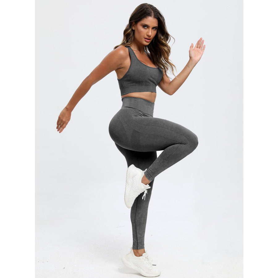 Scoop Neck Wide Strap Top and Pants Active Set Apparel and Accessories