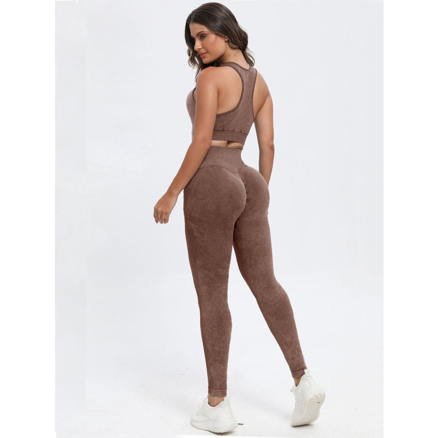 Scoop Neck Wide Strap Top and Pants Active Set Apparel and Accessories