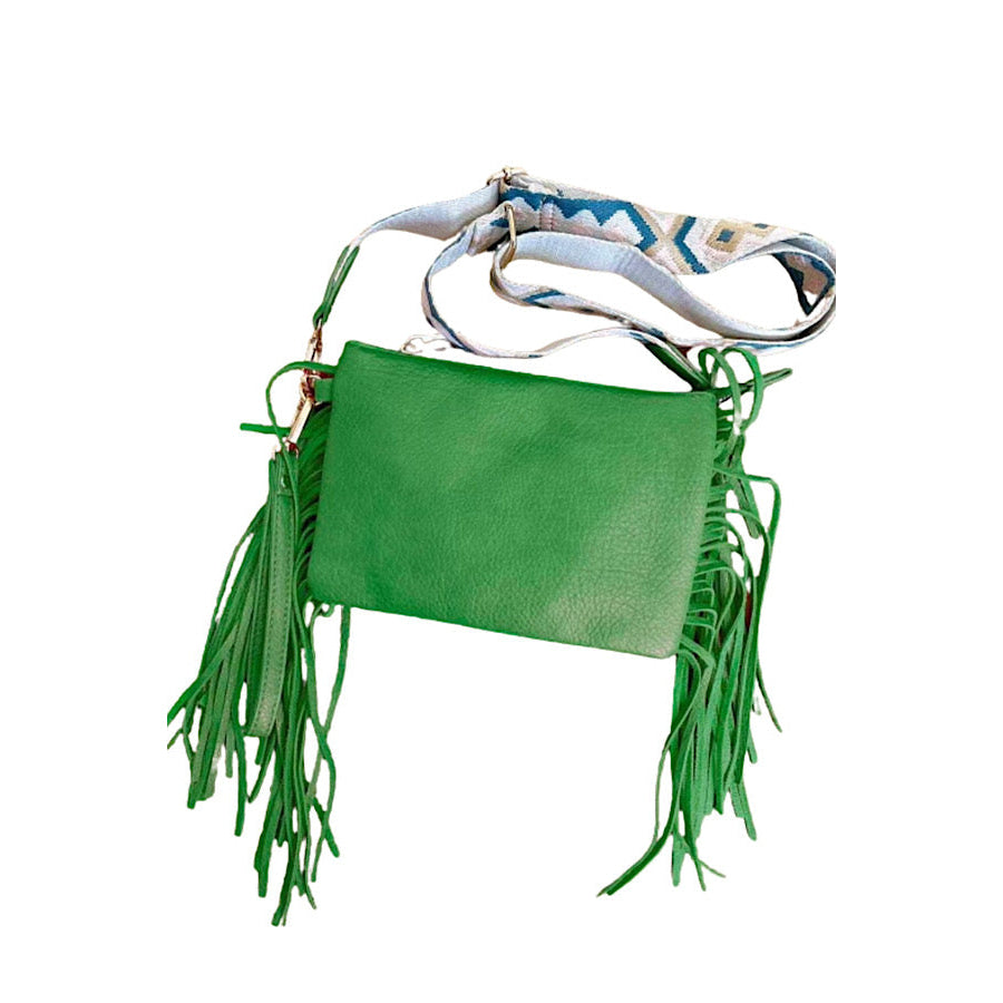 Sedona Green Fringe Crossbody Bag - ETA 6/5 WS 640 Handbags