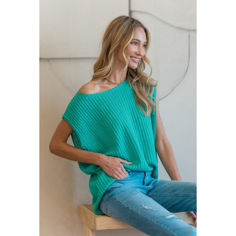 Sew In Love Ribbed Round Neck Sweater Vest MINT / S Apparel and Accessories