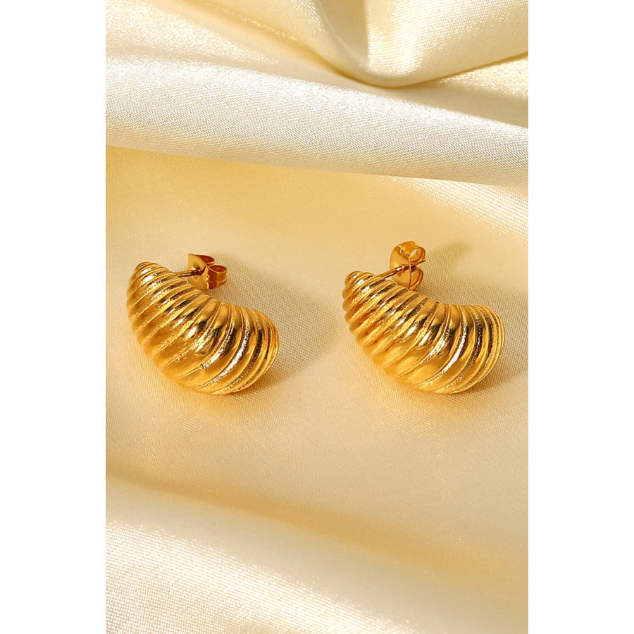 Shell Shore Spiral Stud Earrings Gold / One Size Apparel and Accessories