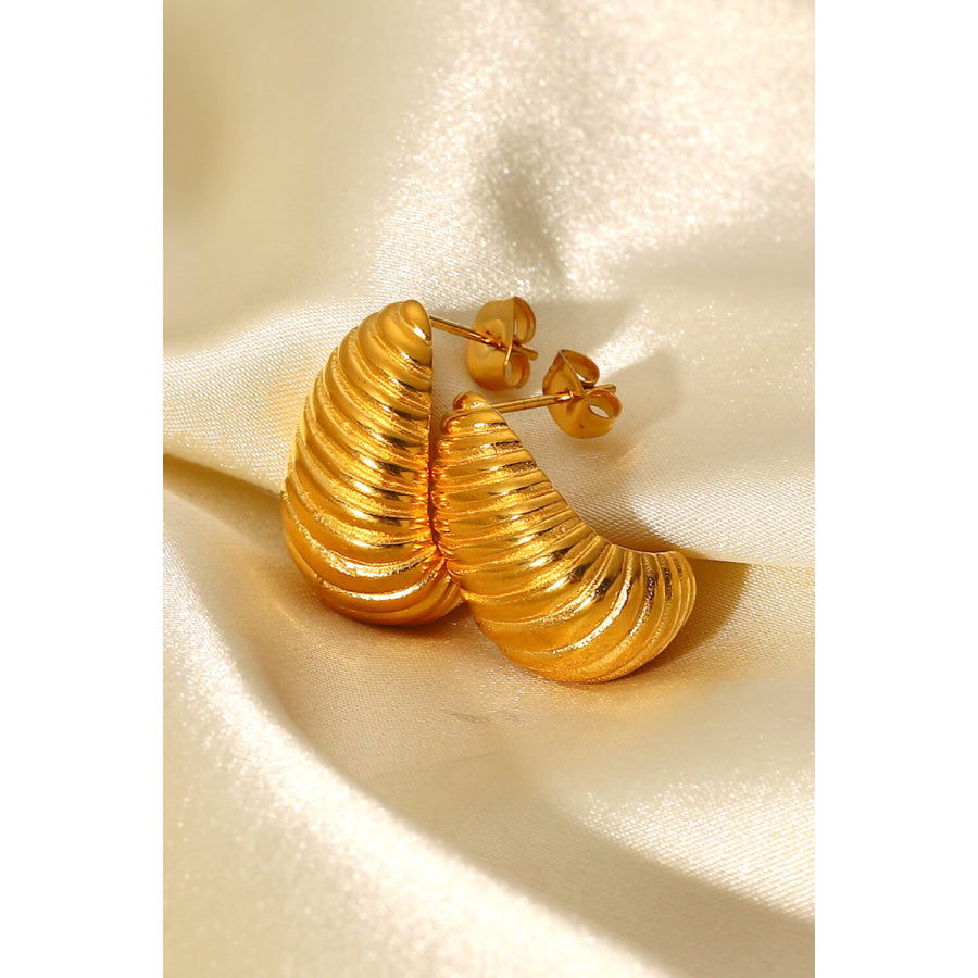 Shell Shore Spiral Stud Earrings Gold / One Size Apparel and Accessories