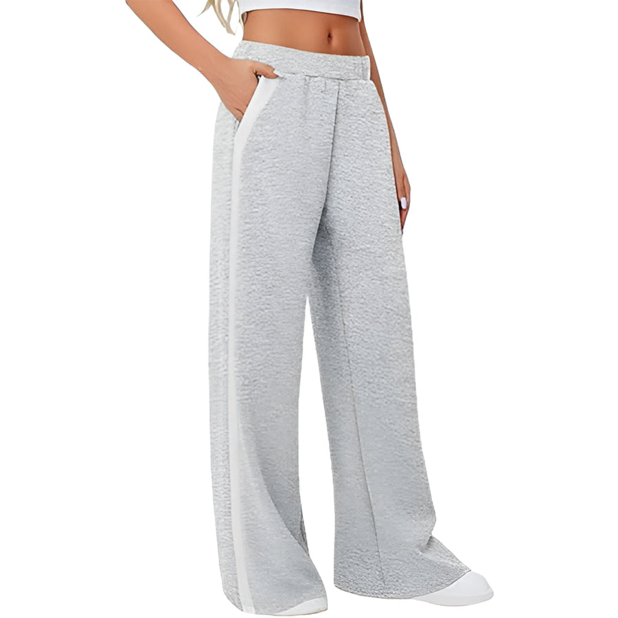 Side Striped Wide Leg Pants Apparel and Accessories