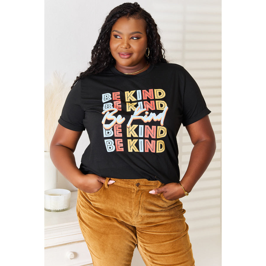 Simply Love BE KIND Graphic Round Neck T-Shirt Black / S Apparel and Accessories