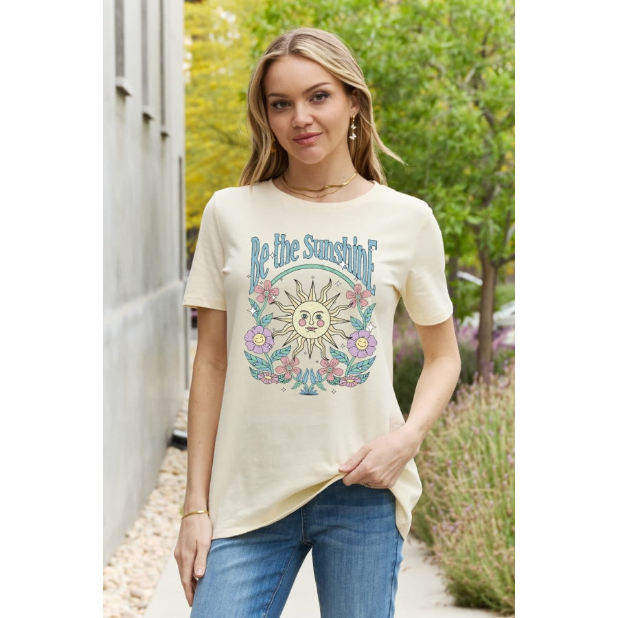 Simply Love BE THE SUNSHINE Graphic Cotton Tee Off White / S