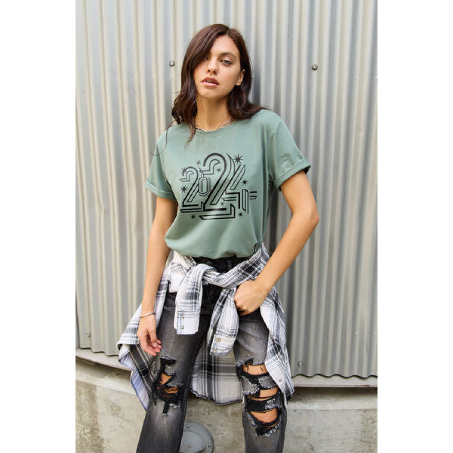 Simply Love Full Size 2024 Round Neck Short Sleeve T-Shirt Apparel and Accessories