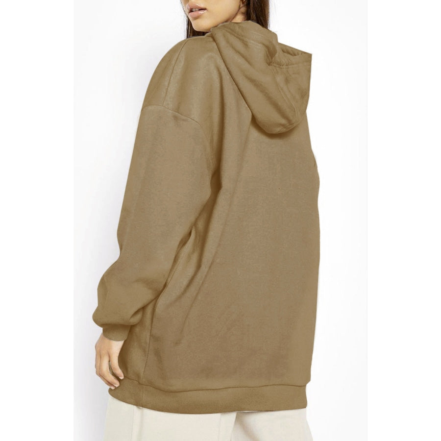 Simply Love Simply Love Full Size Butterfly Graphic Dropped Shoulder Hoodie Taupe / S