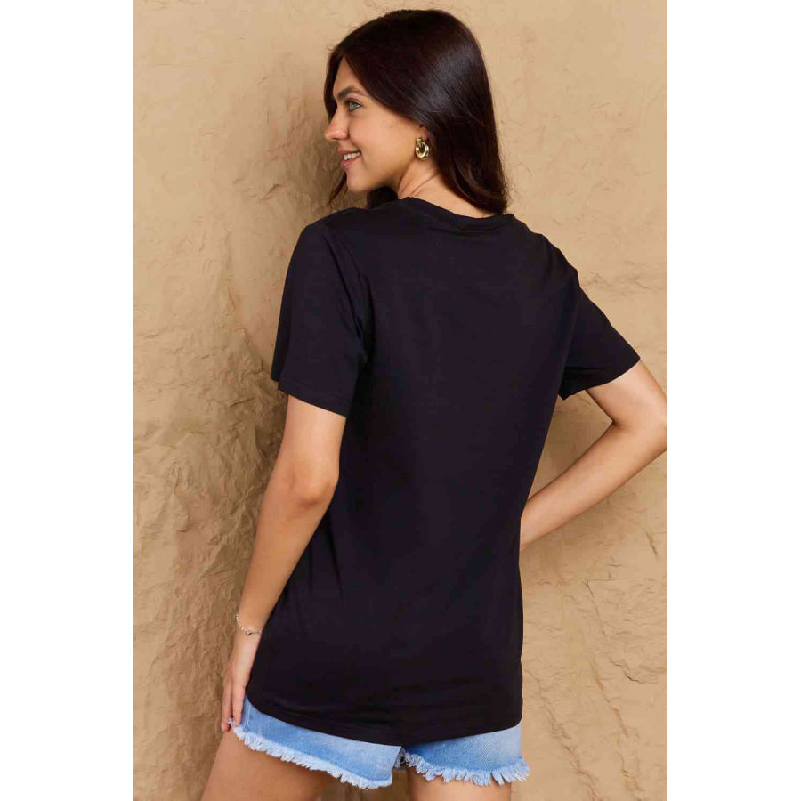 Simply Love Full Size Cat & Pumpkin Graphic Cotton T-Shirt Apparel and Accessories