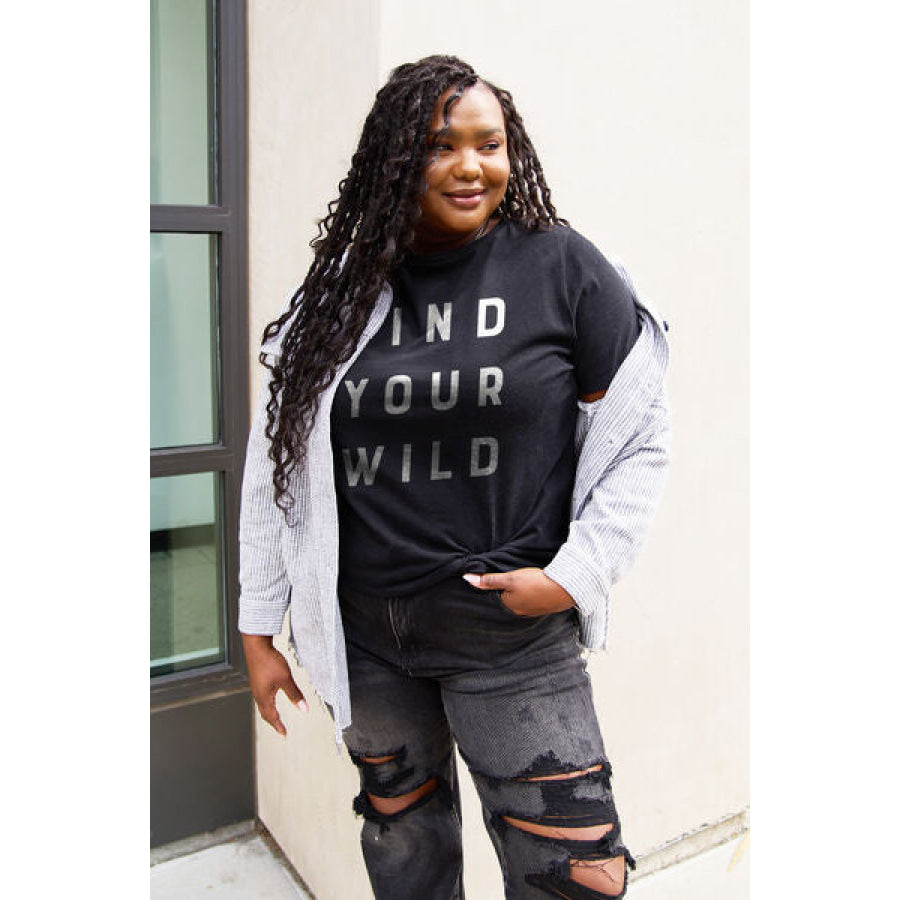 Simply Love Full Size FIND YOUR WILD Short Sleeve T-Shirt Apparel and Accessories
