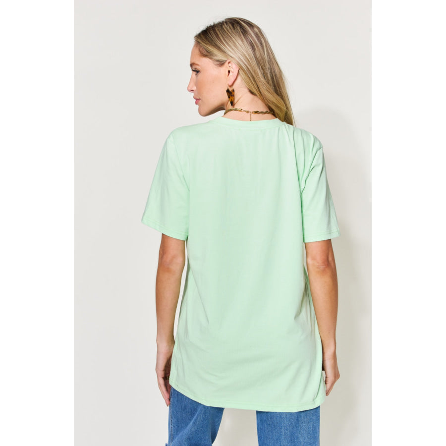 Simply Love Full Size Graphic Round Neck Short Sleeve T - Shirt Gum Leaf / S Apparel and Accessories