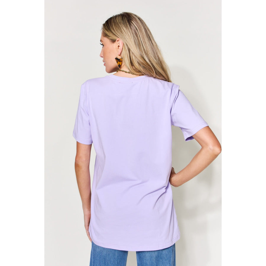 Simply Love Full Size Graphic Round Neck Short Sleeve T - Shirt Lavender / S Apparel and Accessories