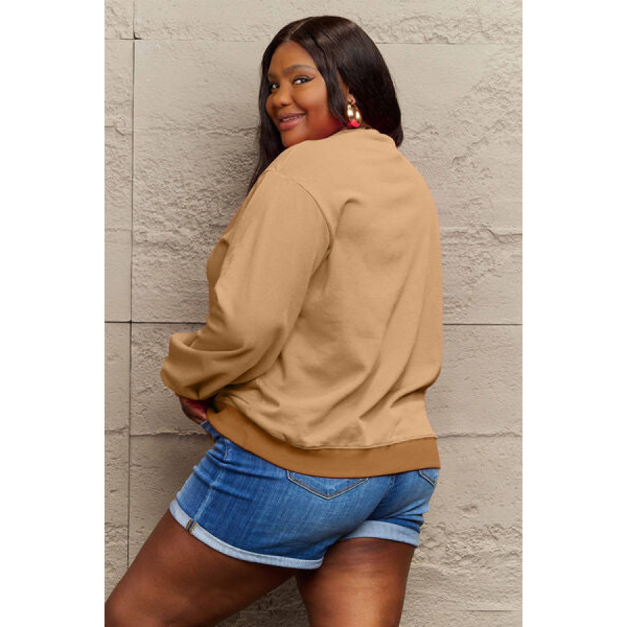 Simply Love Full Size I’D RATHER BE SLEEPING Round Neck Sweatshirt Apparel and Accessories