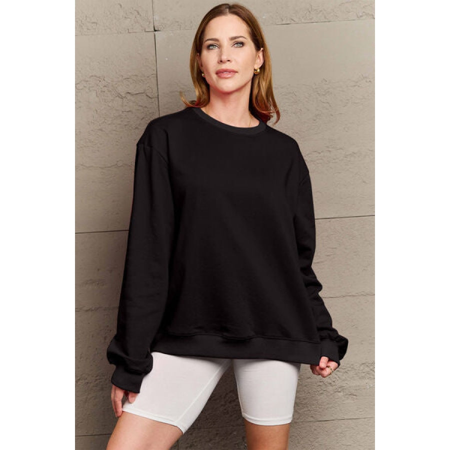 Simply Love Full Size IF I’M TOO MUCH THEN GO FIND LESS Round Neck Sweatshirt Black / S Clothing