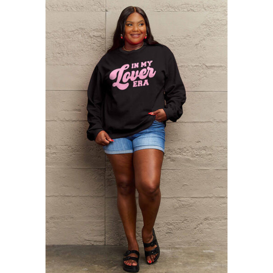 Simply Love Full Size IN MY LOVER ERA Round Neck Sweatshirt Apparel and Accessories