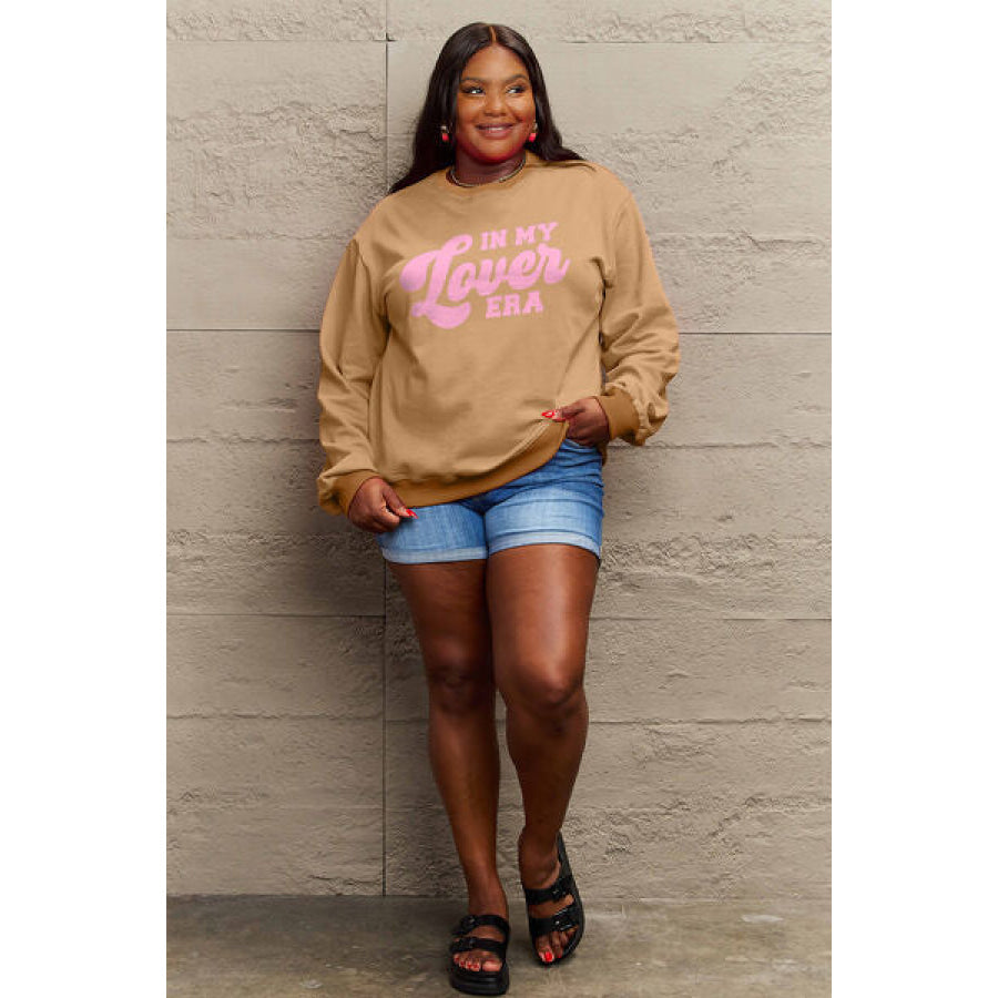Simply Love Full Size IN MY LOVER ERA Round Neck Sweatshirt Apparel and Accessories