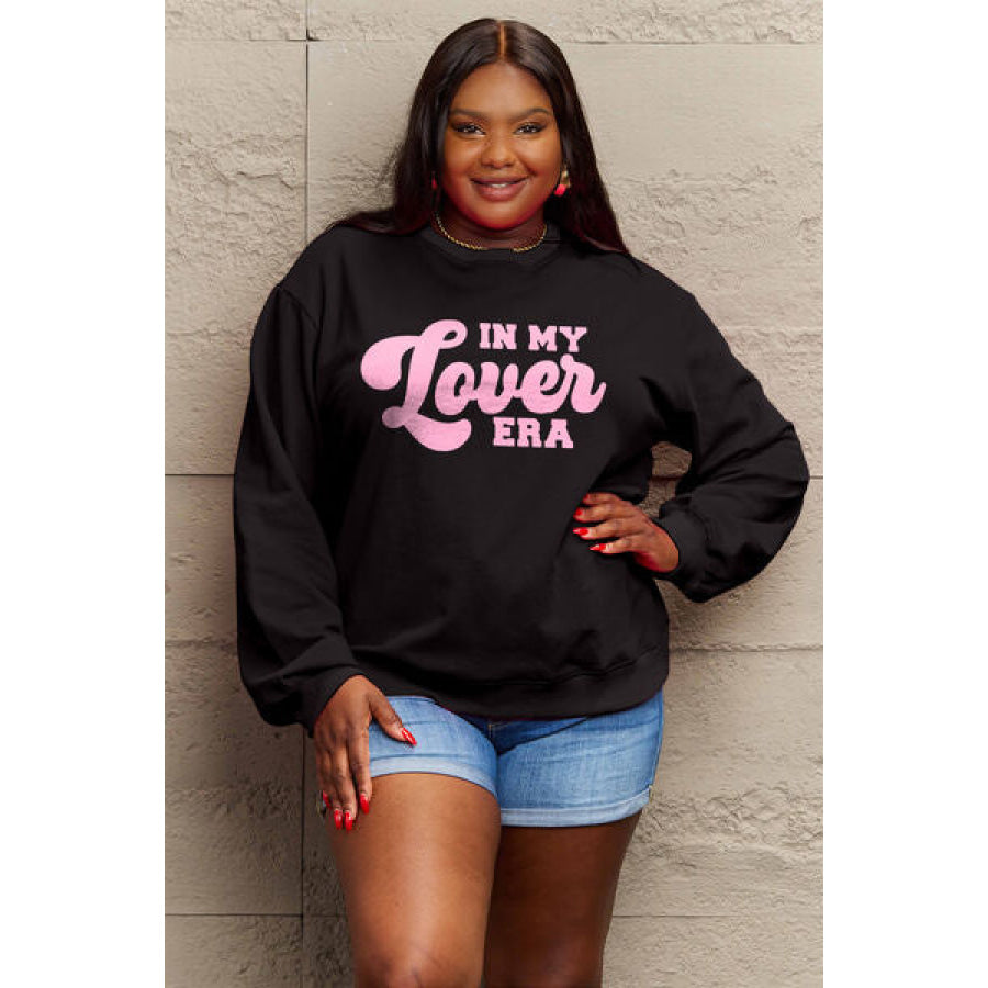 Simply Love Full Size IN MY LOVER ERA Round Neck Sweatshirt Apparel and Accessories