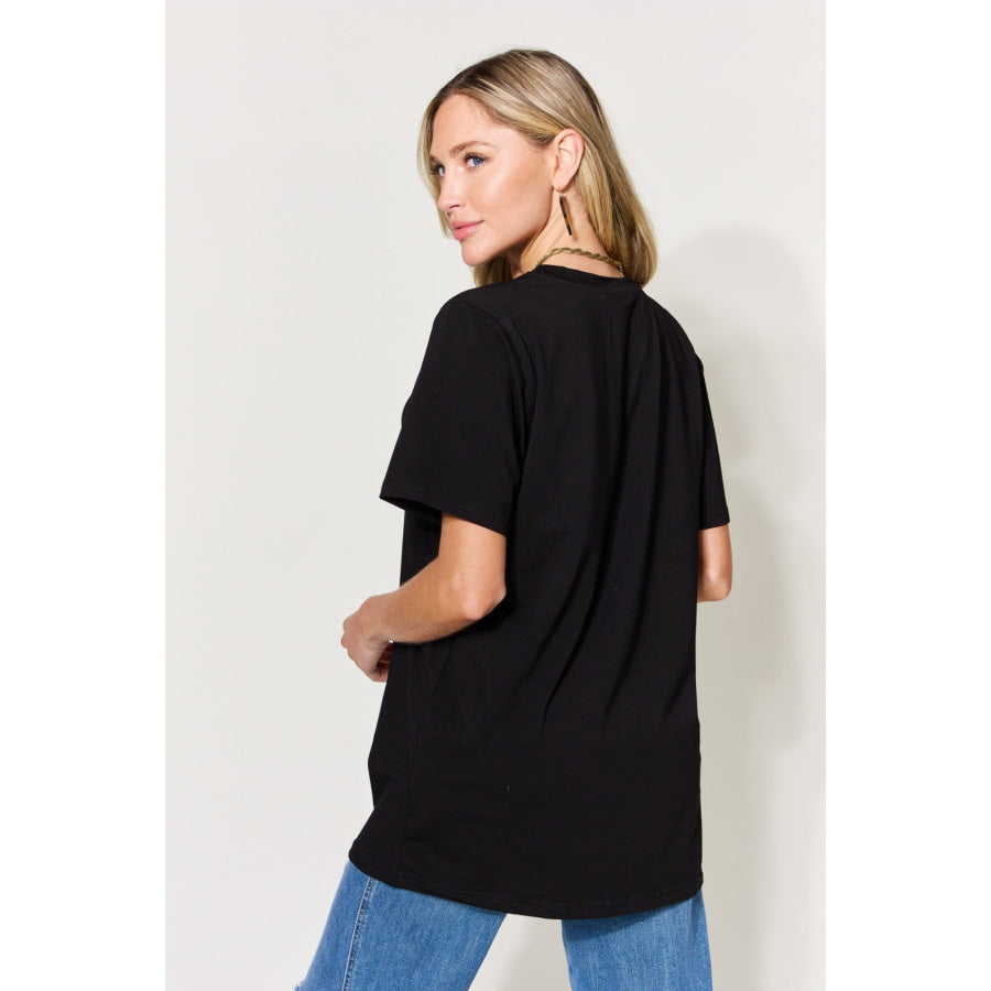 Simply Love Full Size LET’S GO GIRLS Round Neck Short Sleeve T - Shirt Black / S Apparel and Accessories