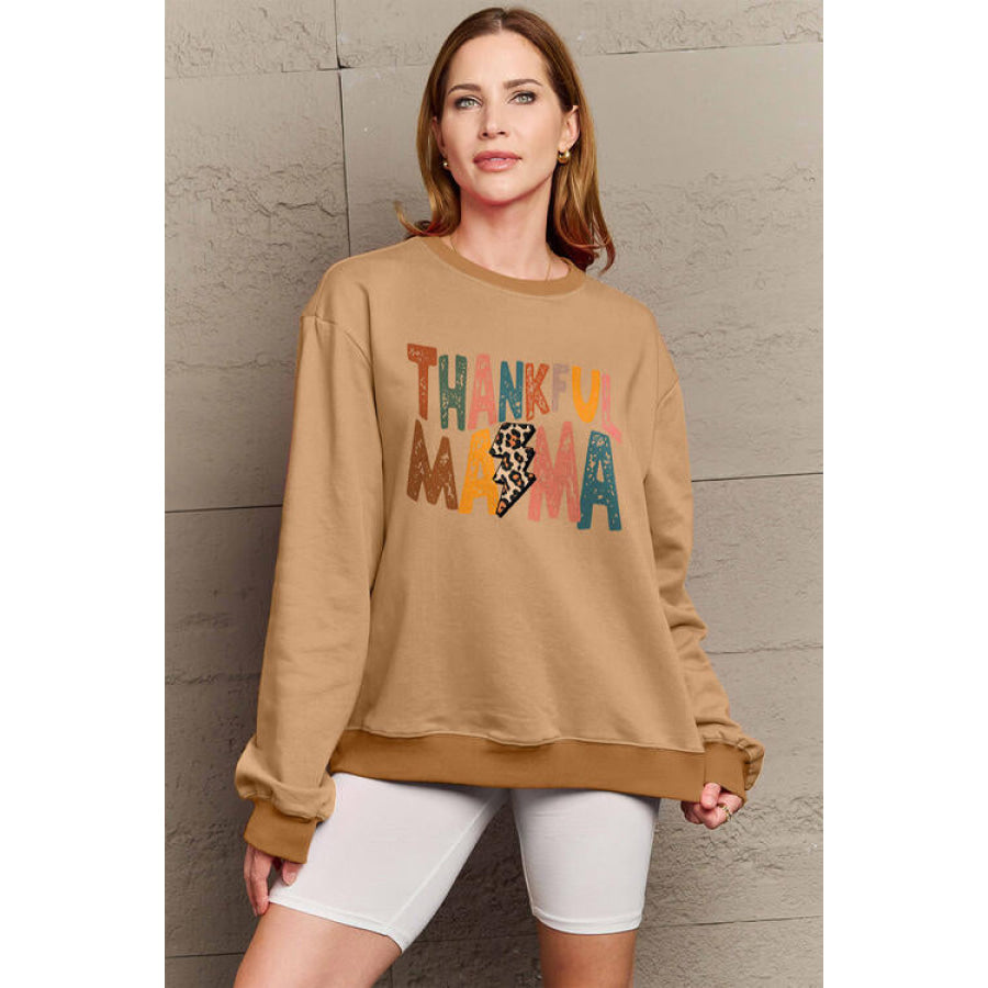 Simply Love Full Size Letter Graphic Long Sleeve Sweatshirt