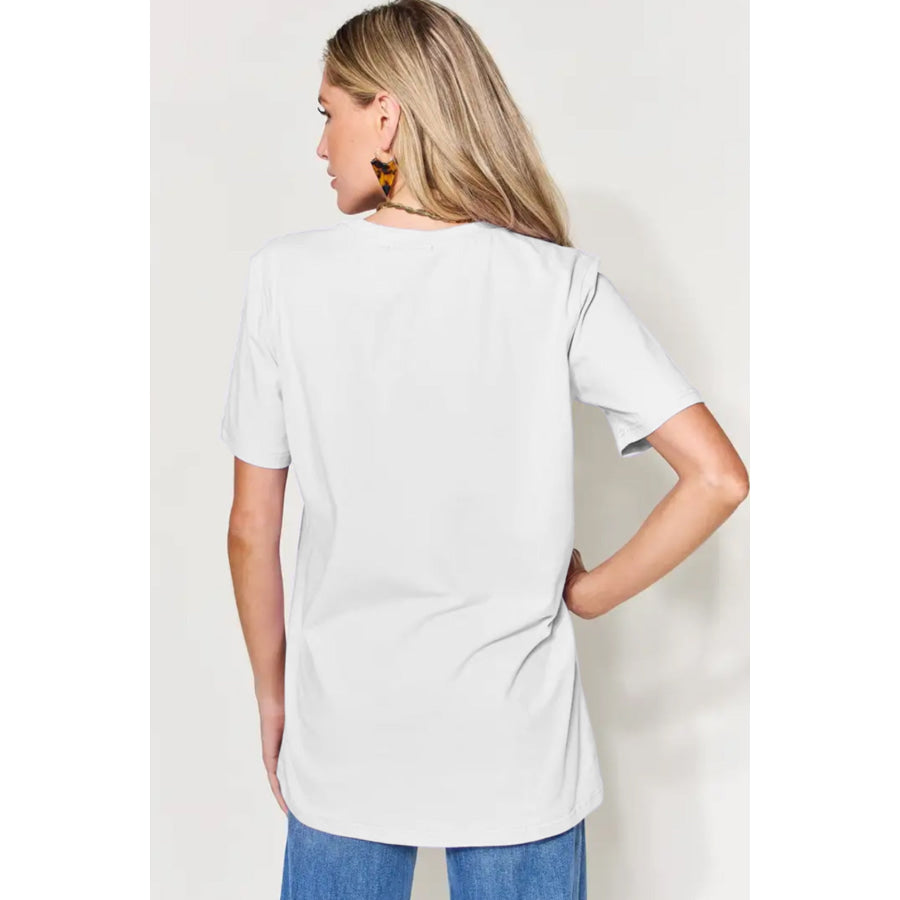 Simply Love Full Size Letter Graphic Round Neck T - Shirt White / S Apparel and Accessories