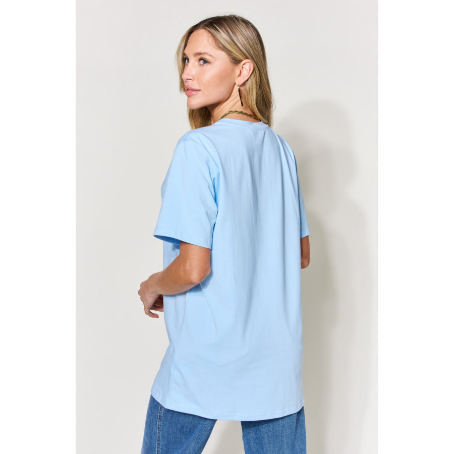 Simply Love Full Size MANIFEST YOUR DREAMS Round Neck T - Shirt Pastel Blue / S Apparel and Accessories