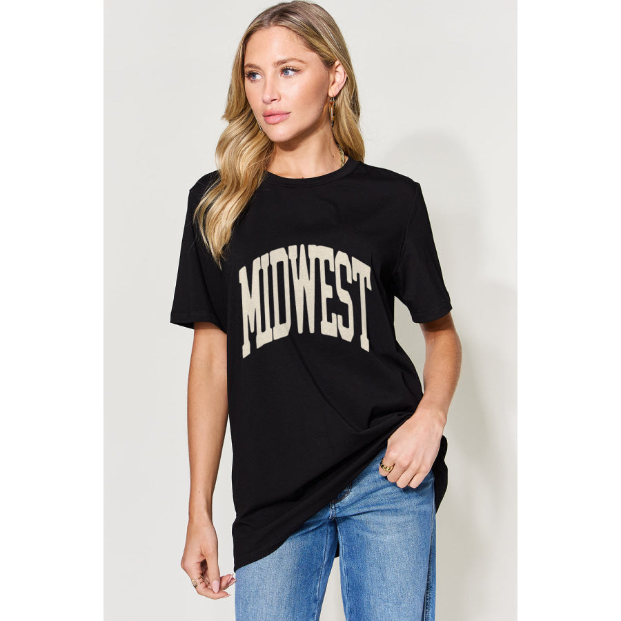 Simply Love Full Size MIDWEST Graphic Round Neck T - Shirt Black / S Apparel and Accessories