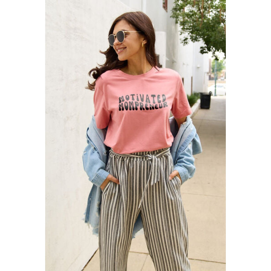 Simply Love Full Size MOTIVATED MOMPRENEUR Round Neck T-Shirt Clothing